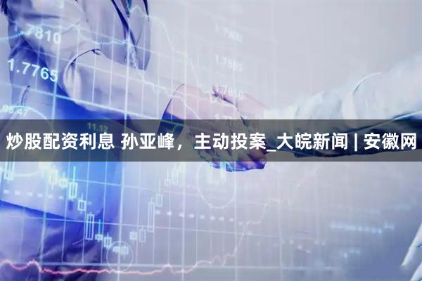 炒股配资利息 孙亚峰，主动投案_大皖新闻 | 安徽网