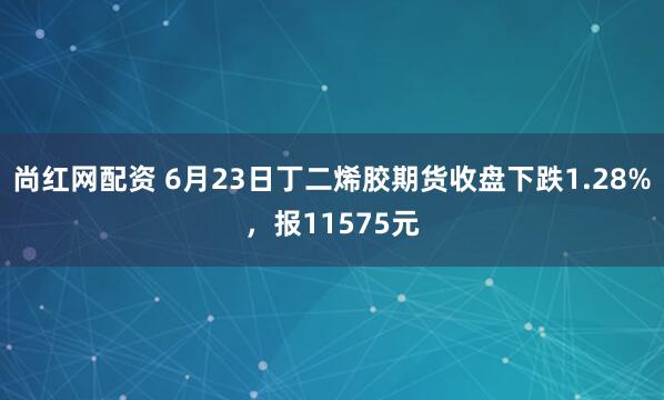 尚红网配资 6月23日丁二烯胶期货收盘下跌1.28%，报11575元